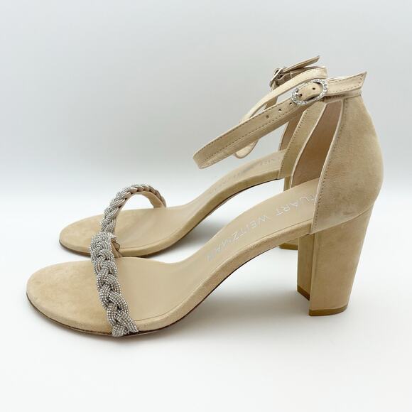 Stuart Weitzman Womens Nearlynude Highshine Sandal Size 11 Adobe Beige Heel NWOB - Picture 10 of 13